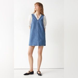 And Other Stories Denim Pinafore Style Dress